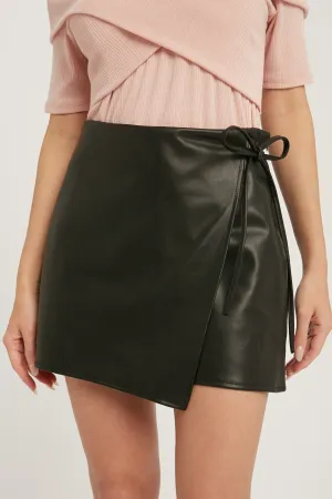 “Still of the Night” Faux Leather Skort