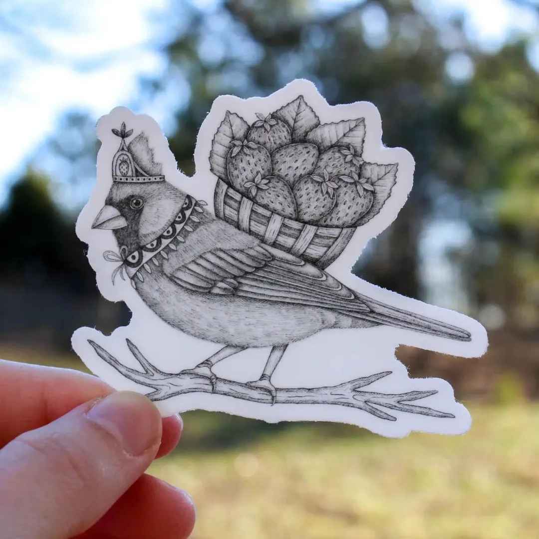 Strawberry Prince Bird Sticker