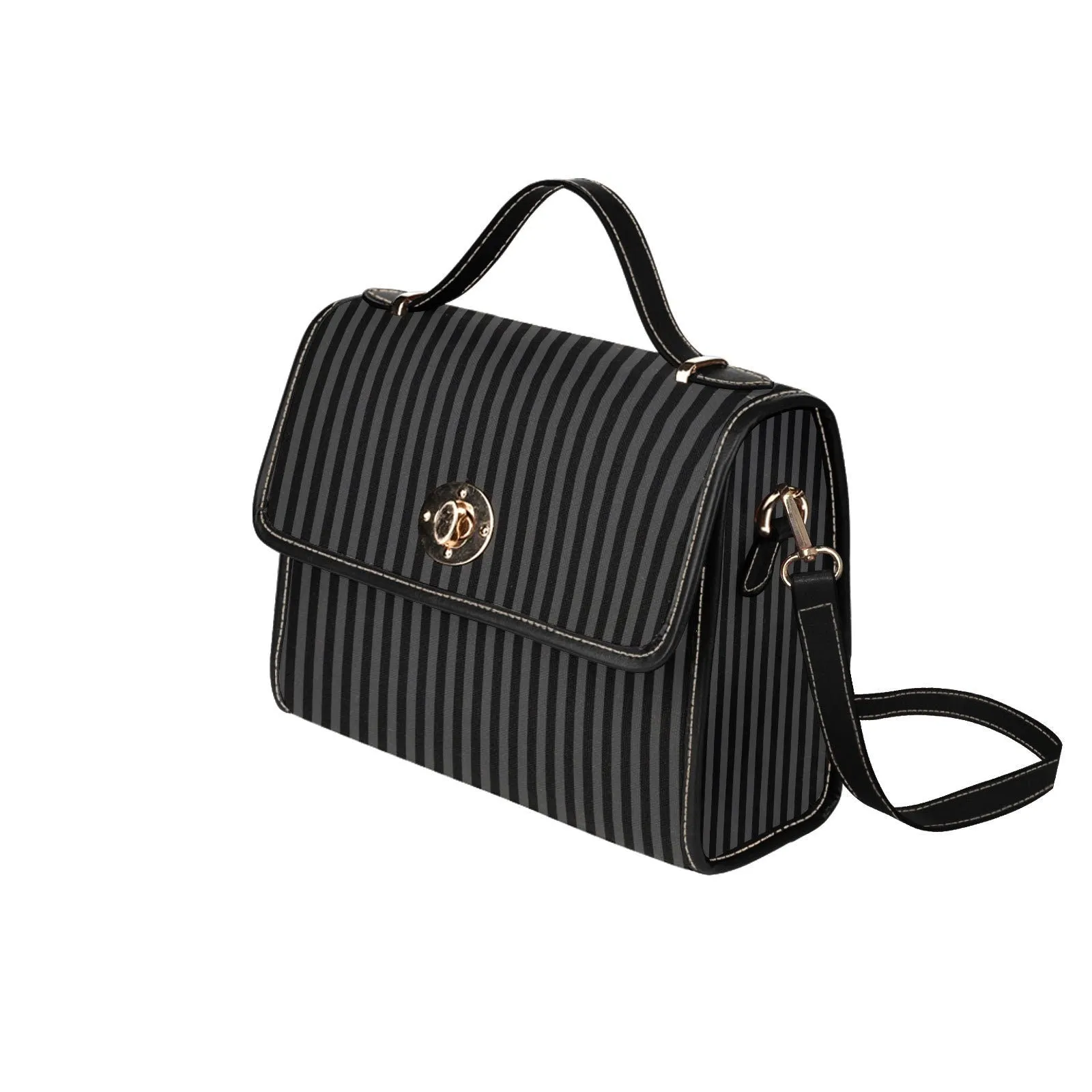 Striped Crossbody Shoulder Bag, Black Goth Bag, Gothic Moth Bag, Deaths Head Hawk Moth Bag, Victorian Shoulder Bag, Witchy Crossbody Bag