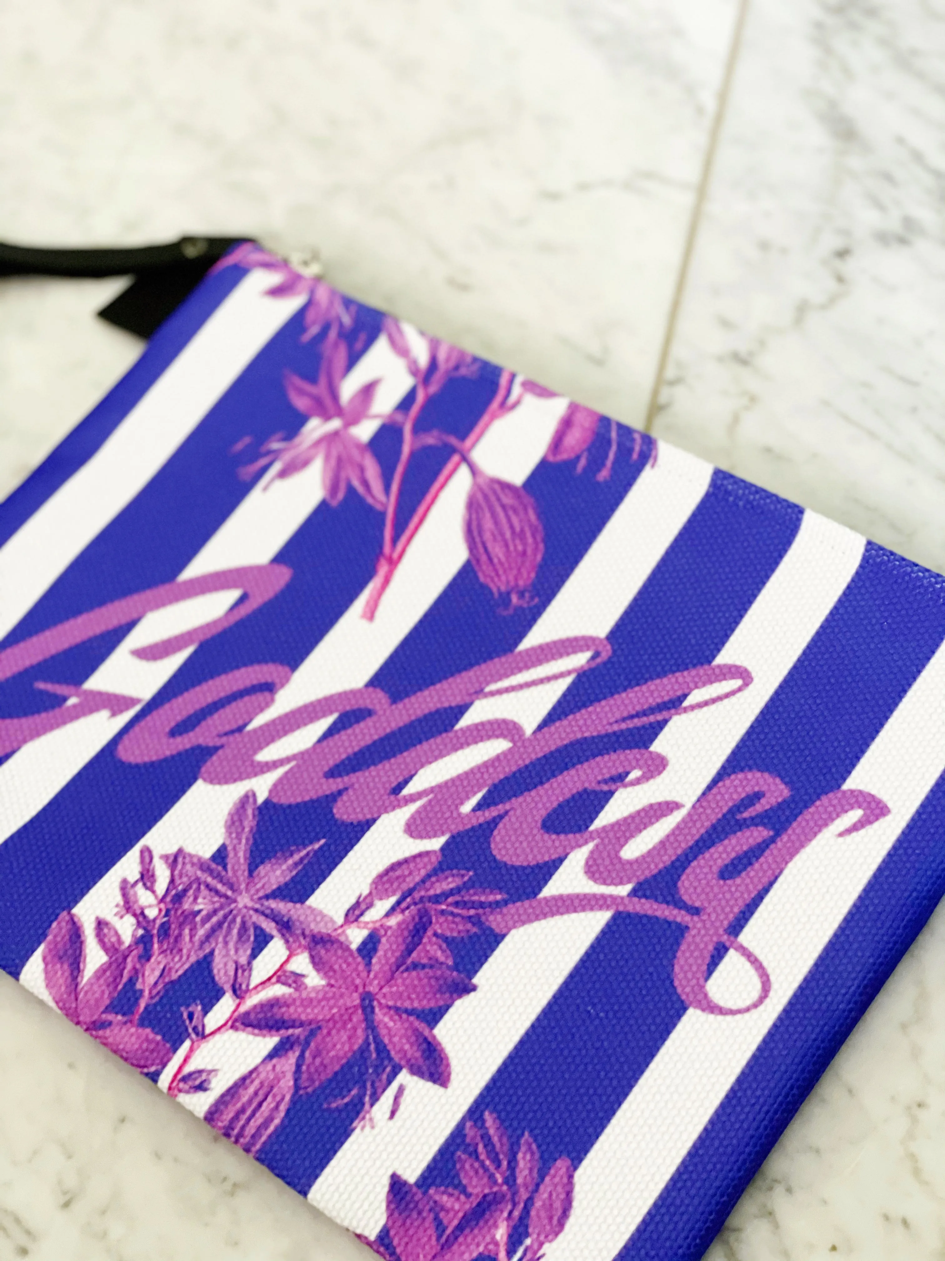 Stripes and Florals Purple Pouch