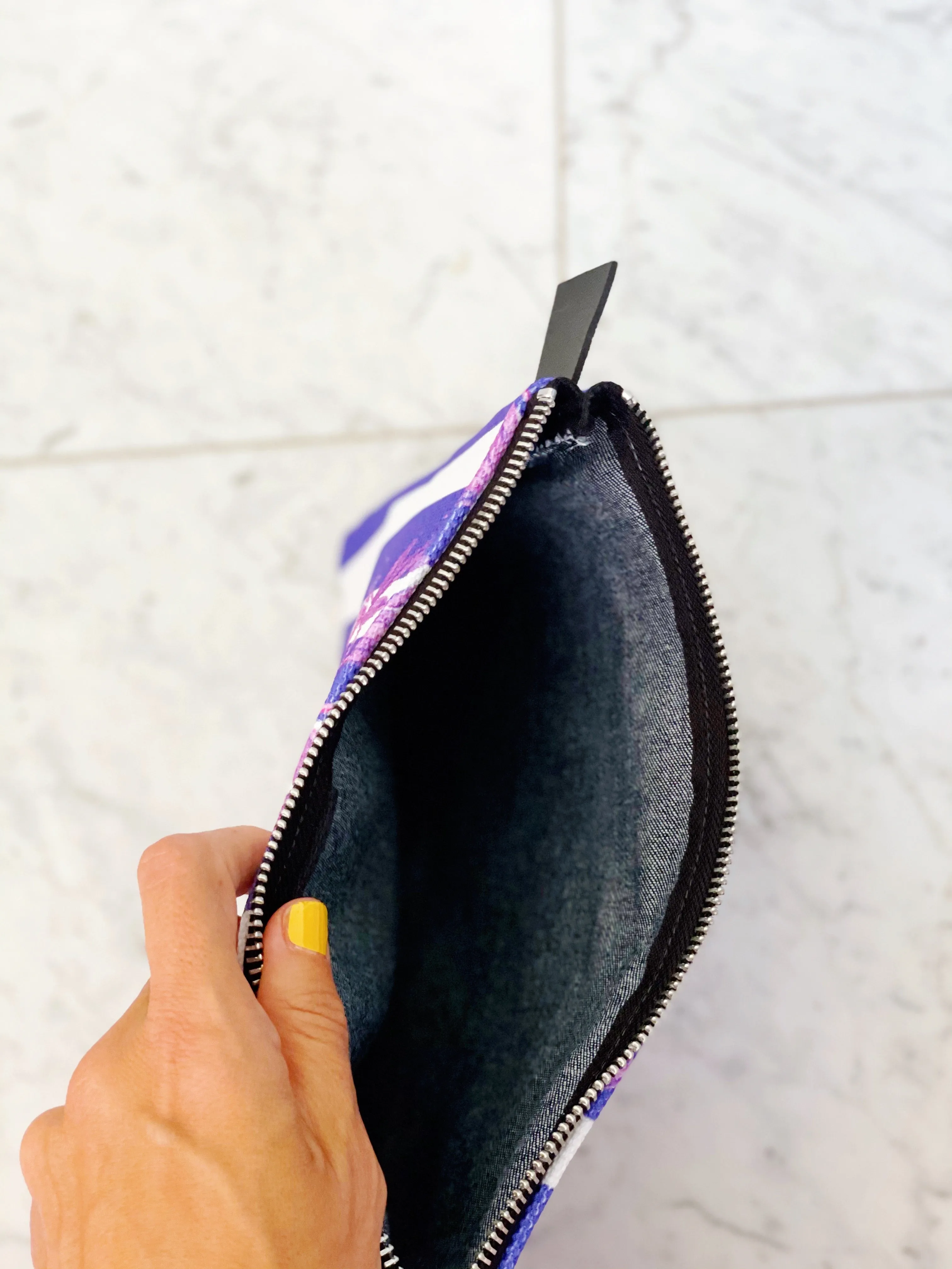Stripes and Florals Purple Pouch