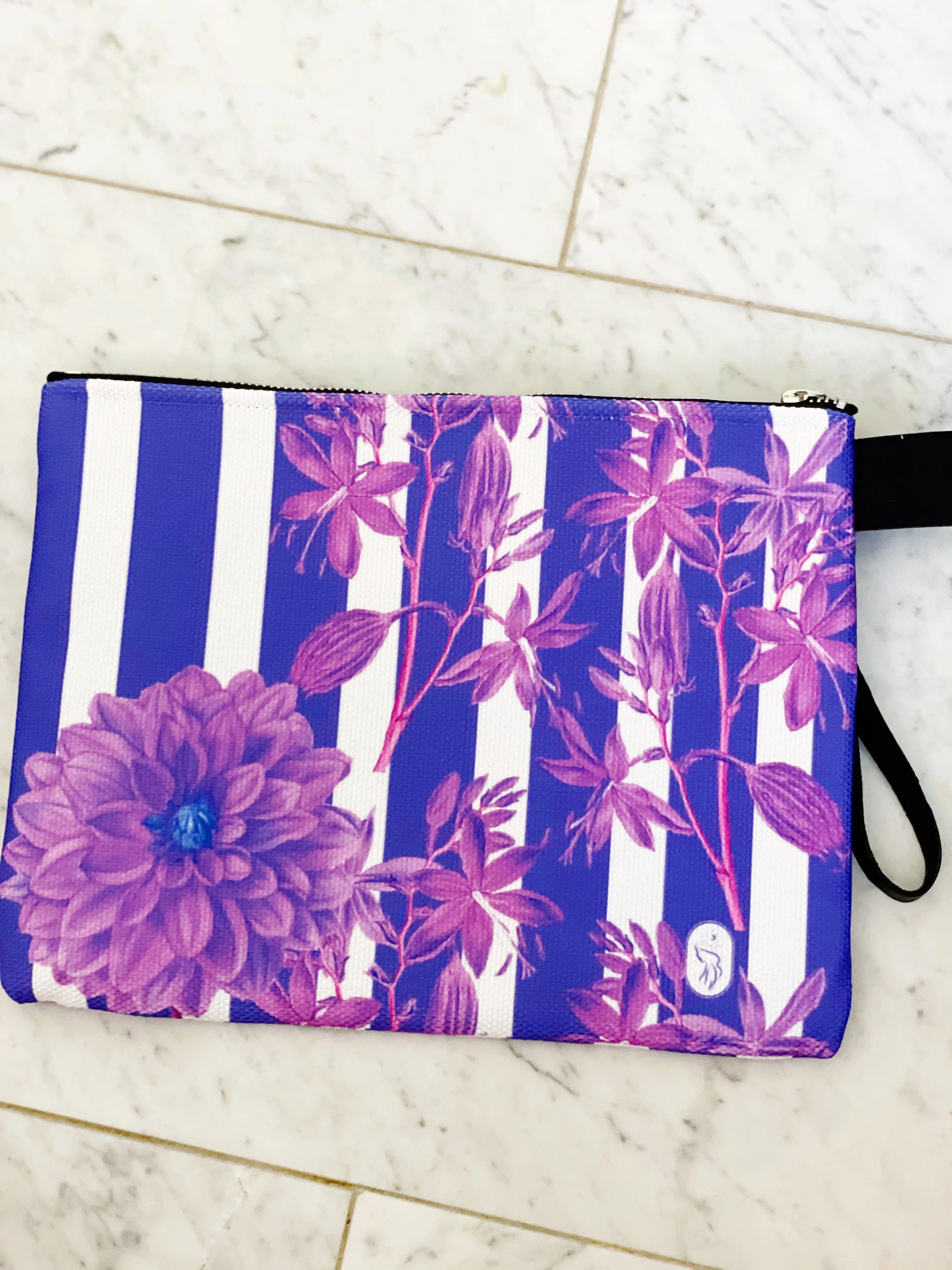Stripes and Florals Purple Pouch