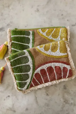 Summer Citrus Jute Clutch