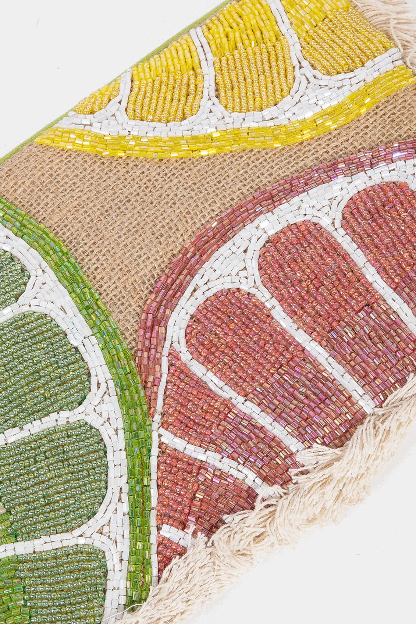 Summer Citrus Jute Clutch