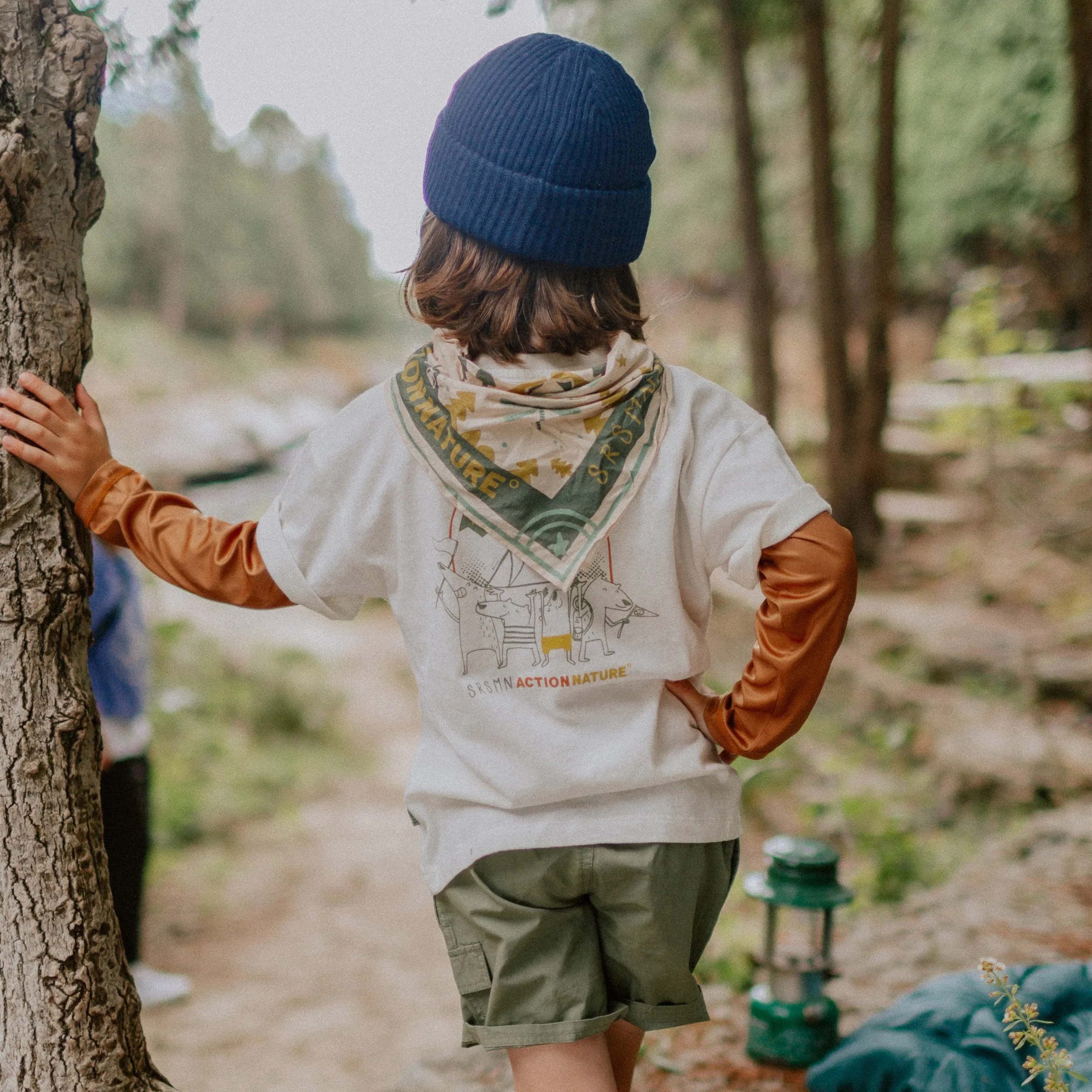 T-shirt ivoire à manches courtes en coton, enfant || Ivory short-sleeves t-shirt in cotton, child