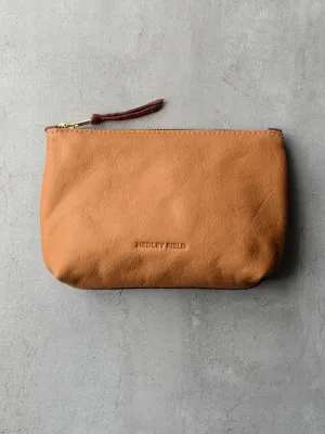 TAN/BORDEAUX SUEDE CONTRAST POUCH
