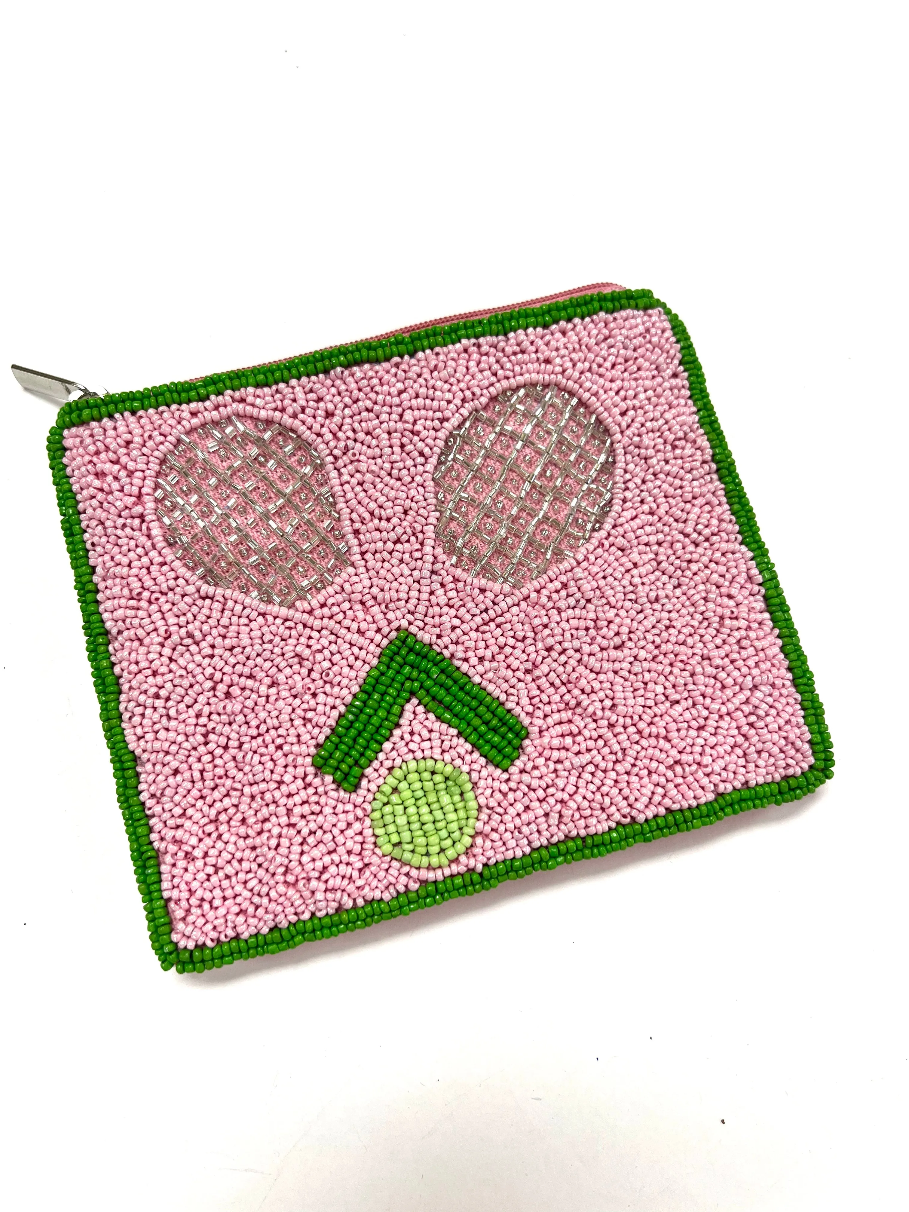 Tennis Beaded Coin Pouch