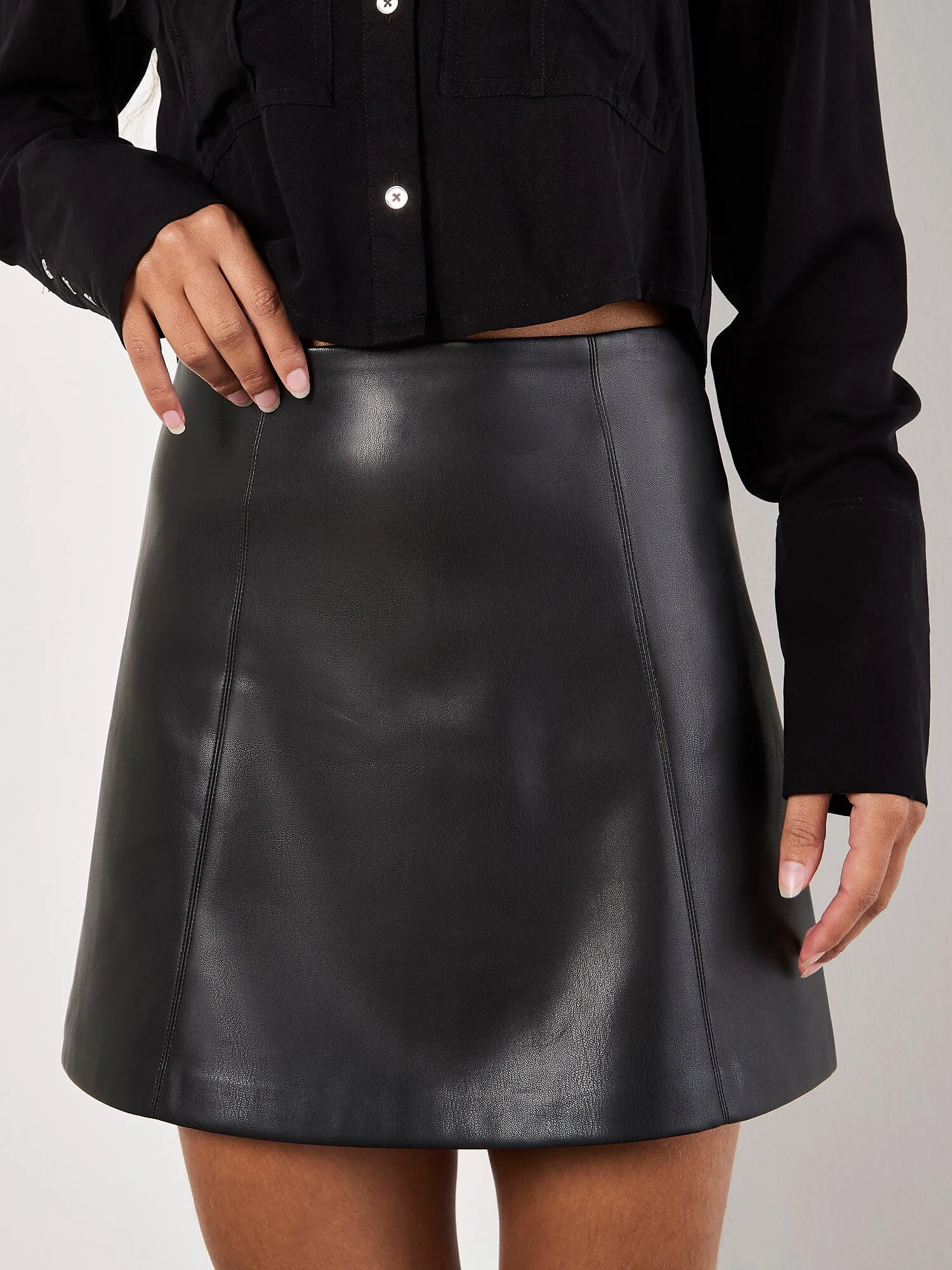 The Felicia Faux Leather Mini Skirt