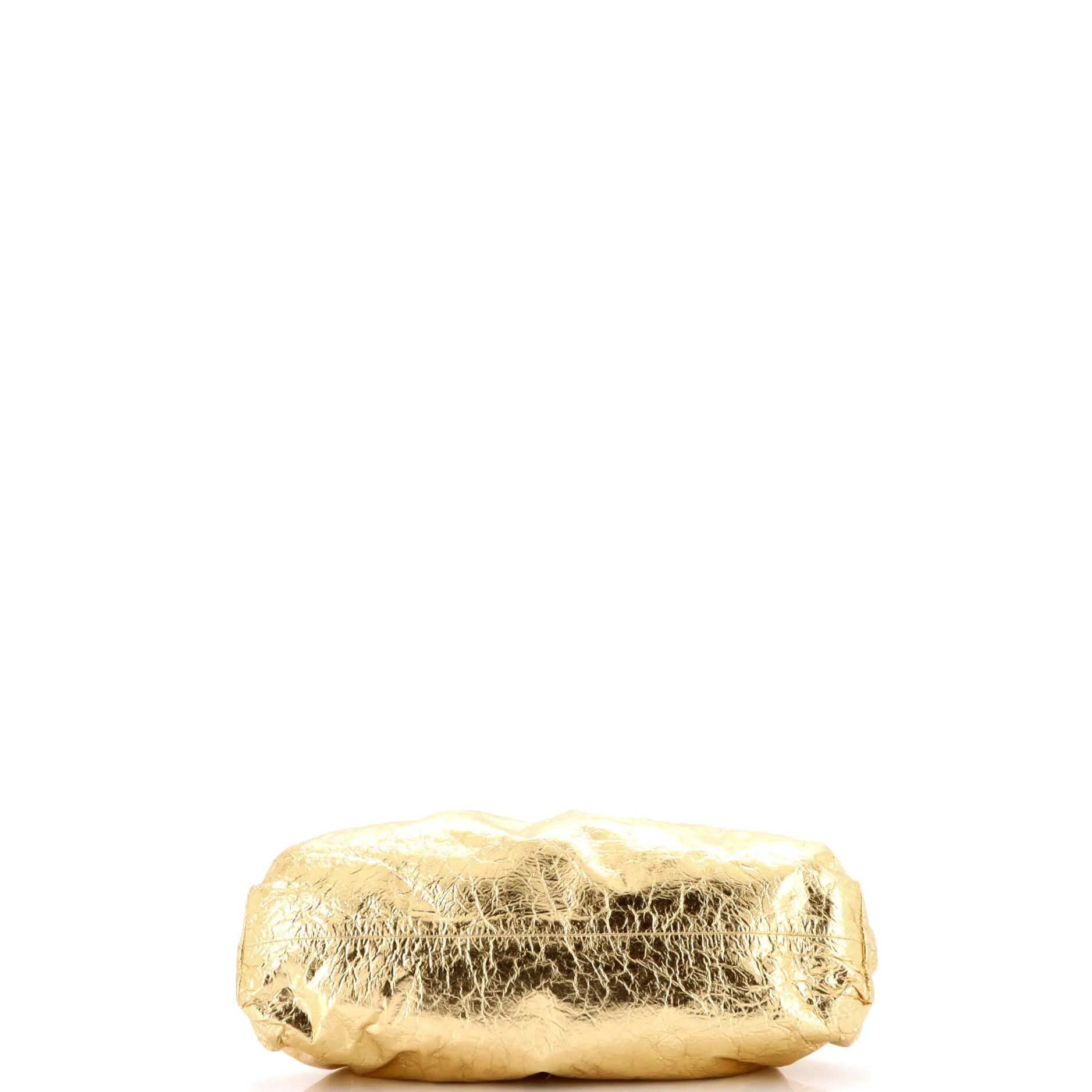 The Pouch Crinkled Metallic Leather