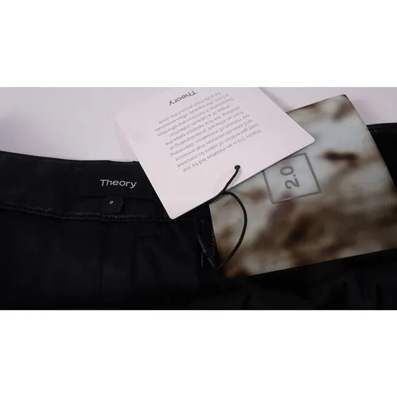 Theory 2.0 Women's IWG Pocket Mini Skirt Irving Faux Leather NWT 195 Sz 8 Black