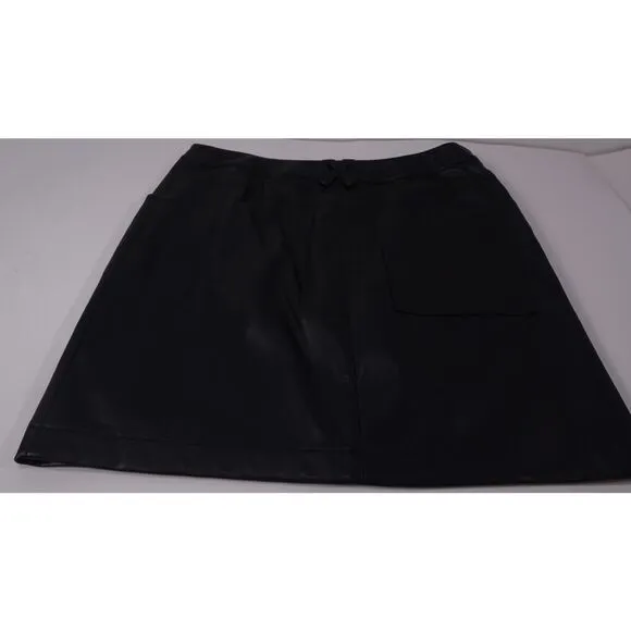 Theory 2.0 Women's IWG Pocket Mini Skirt Irving Faux Leather NWT 195 Sz 8 Black