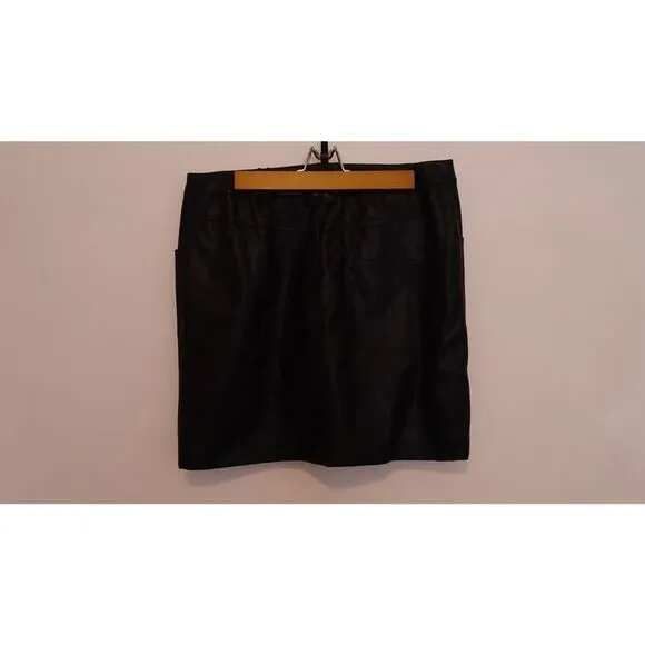 Theory 2.0 Women's IWG Pocket Mini Skirt Irving Faux Leather NWT 195 Sz 8 Black