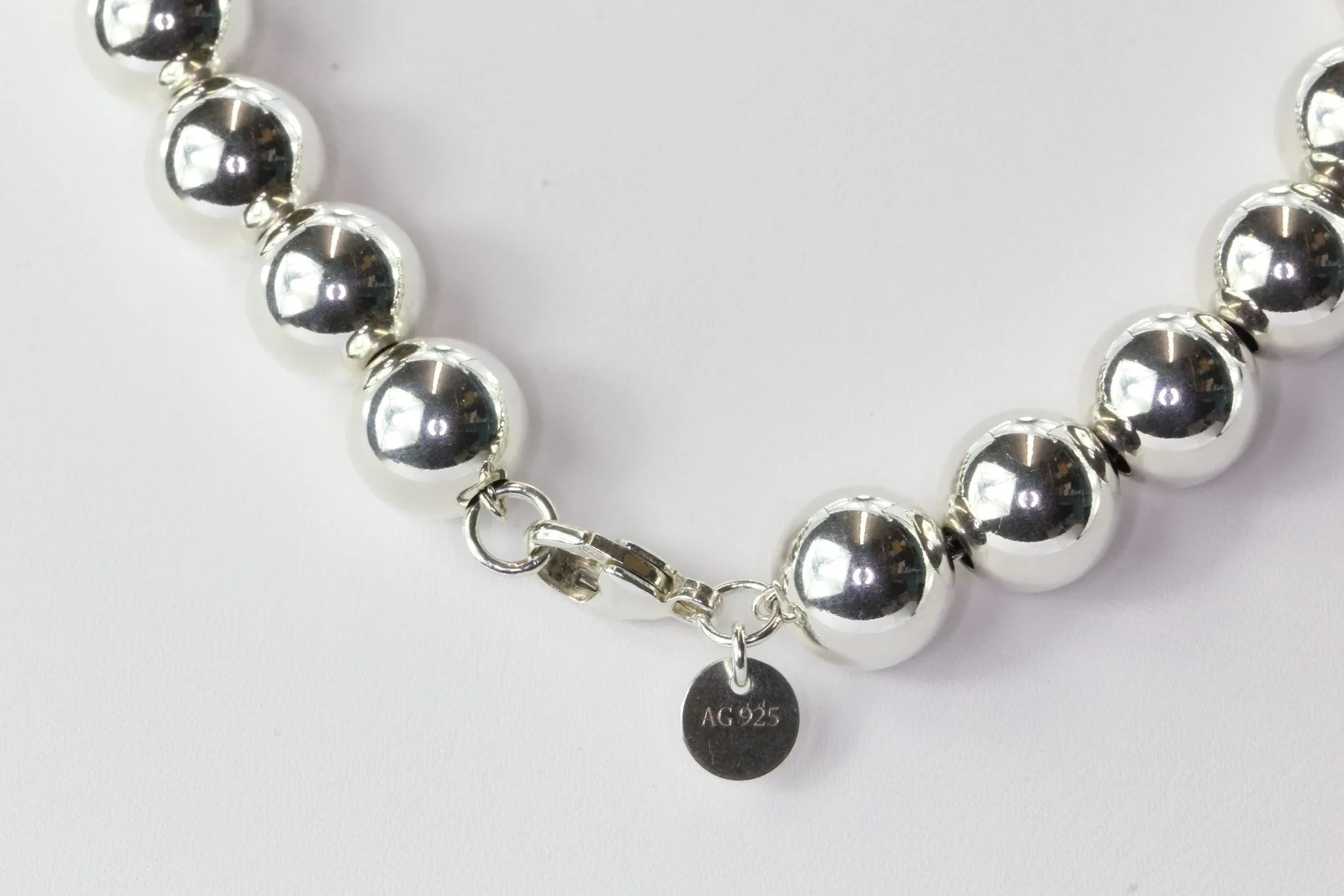 Tiffany & Co Sterling Silver Ball Beaded Necklace 18"