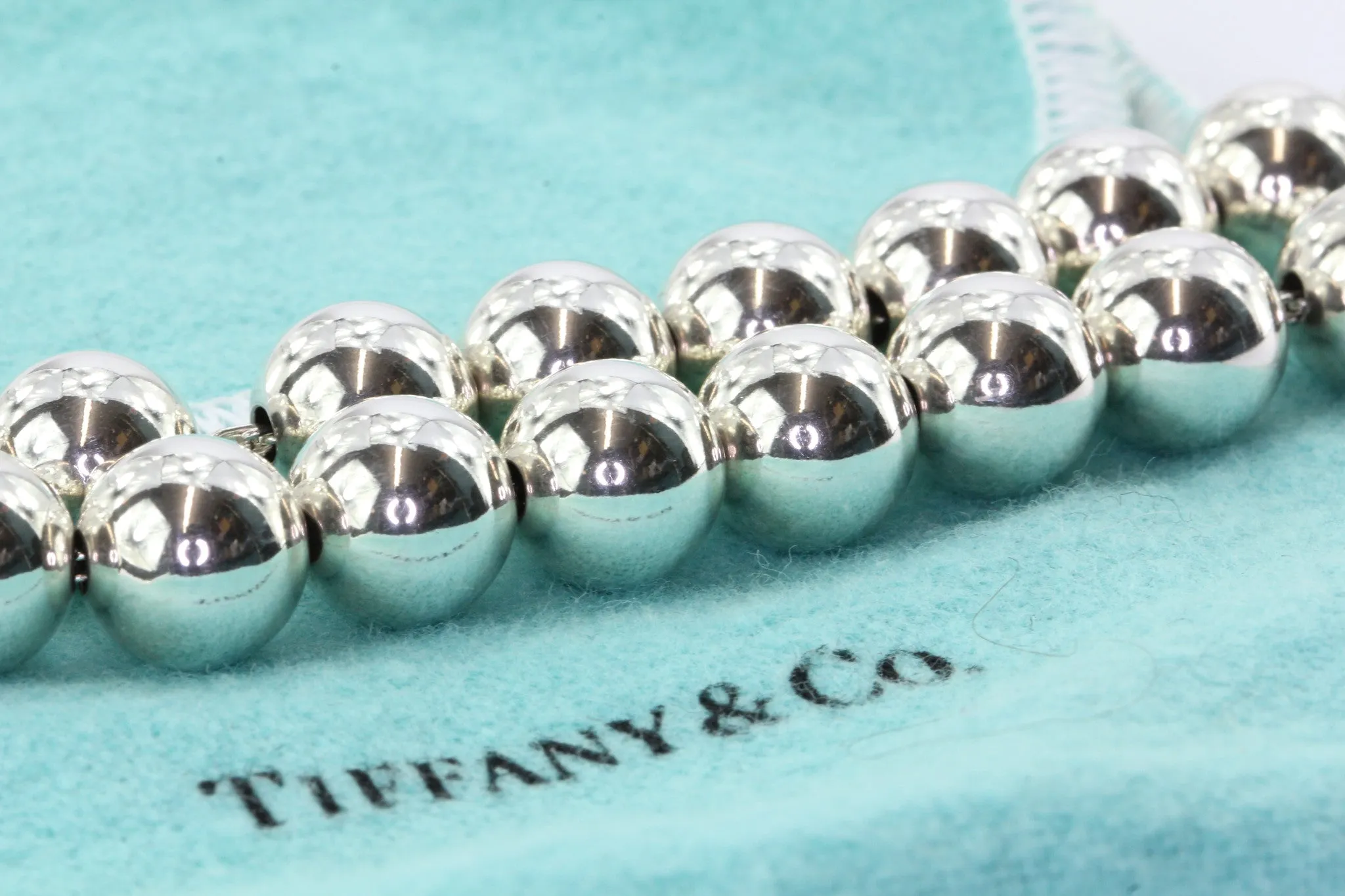 Tiffany & Co Sterling Silver Ball Beaded Necklace 18"