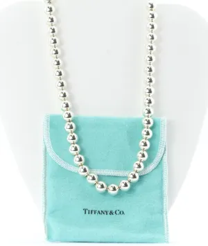 Tiffany & Co Sterling Silver Ball Beaded Necklace 18"