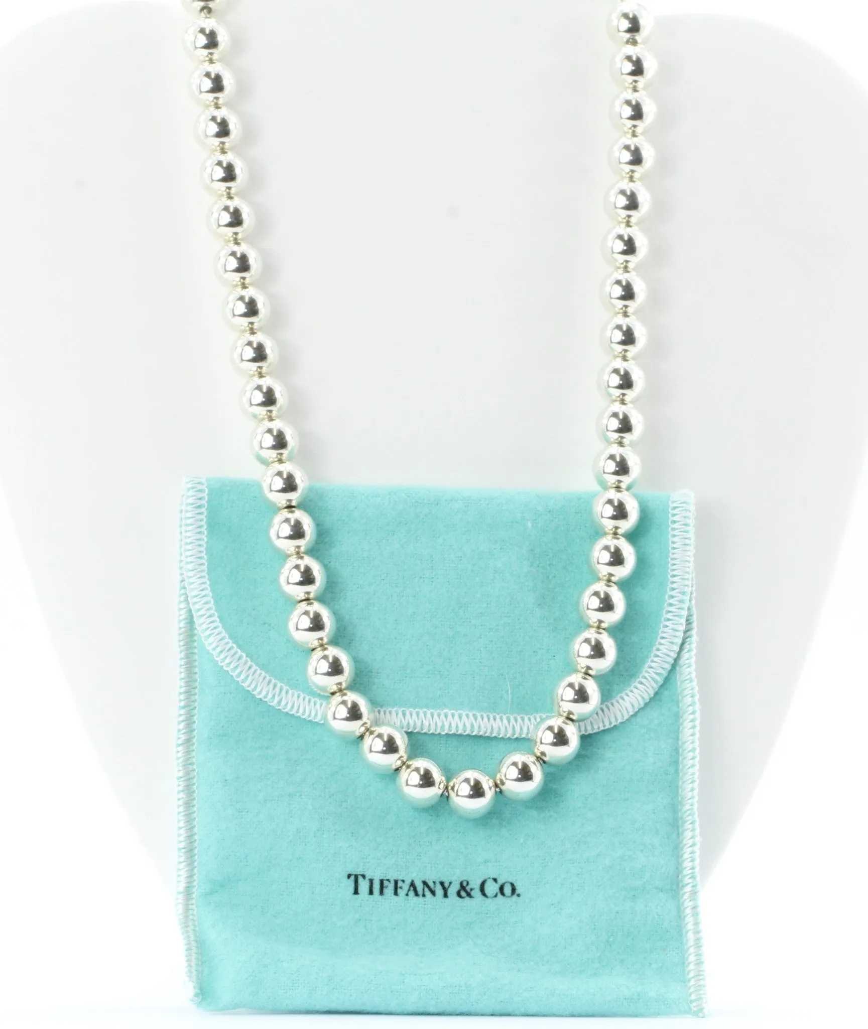 Tiffany & Co Sterling Silver Ball Beaded Necklace 18"