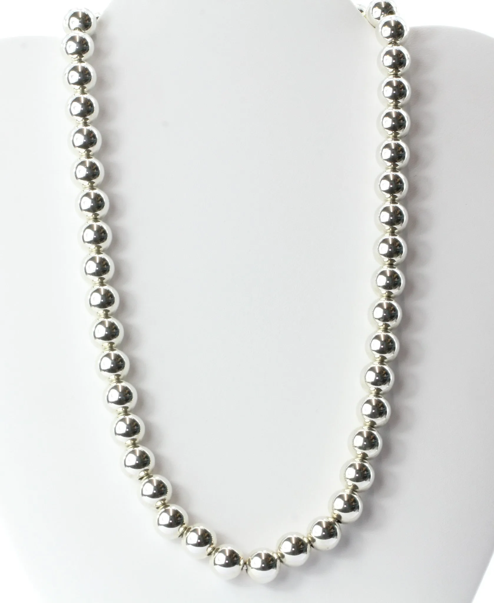 Tiffany & Co Sterling Silver Ball Beaded Necklace 18"
