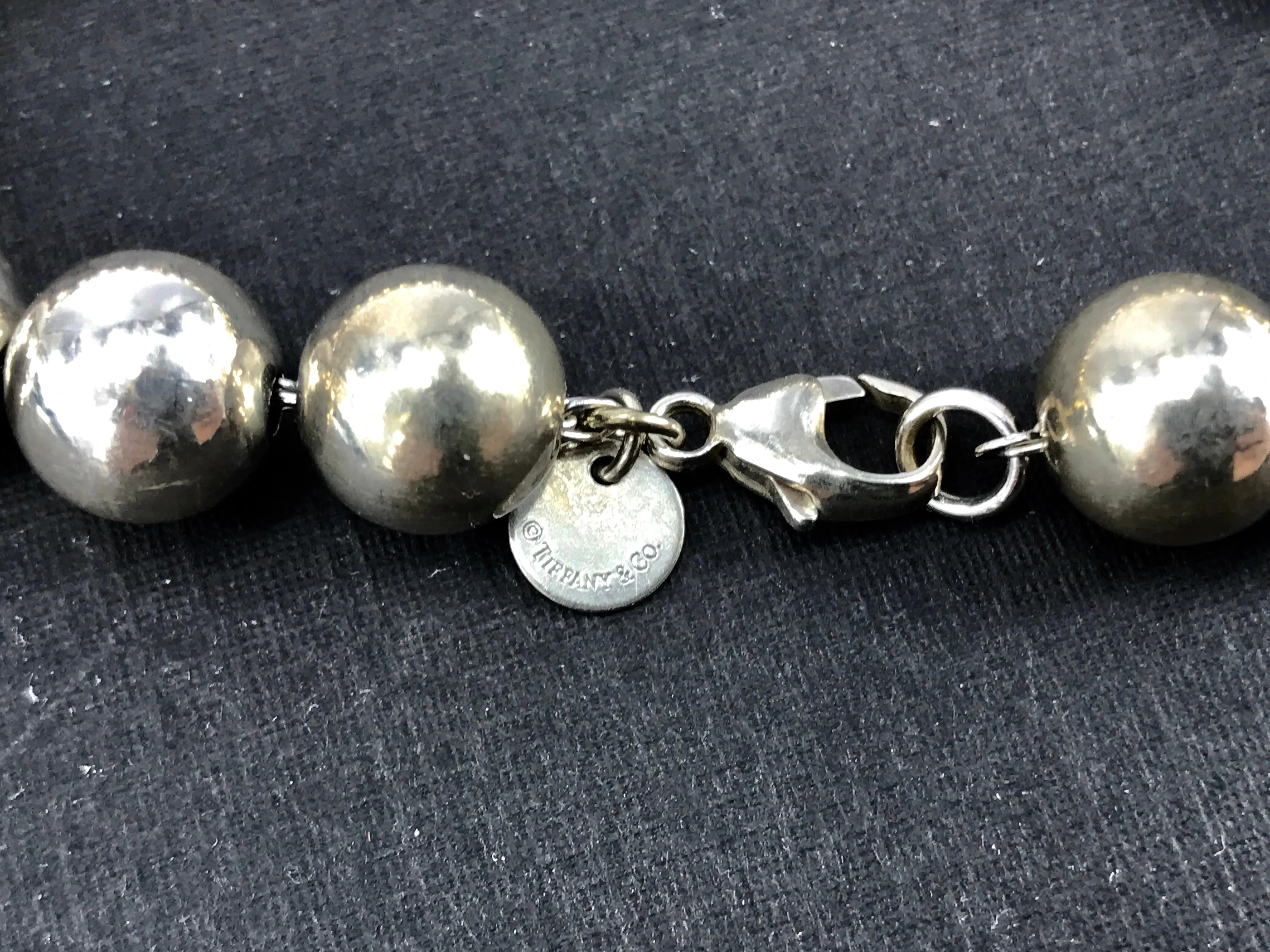 Tiffany & Co Sterling Silver Beaded 10mm Ball Bracelet