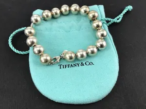 Tiffany & Co Sterling Silver Beaded 10mm Ball Bracelet