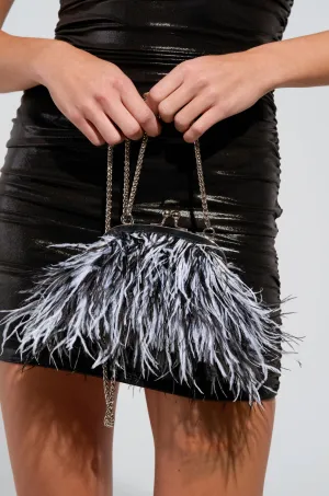 TIME TO PARTYYY FEATHER BAG