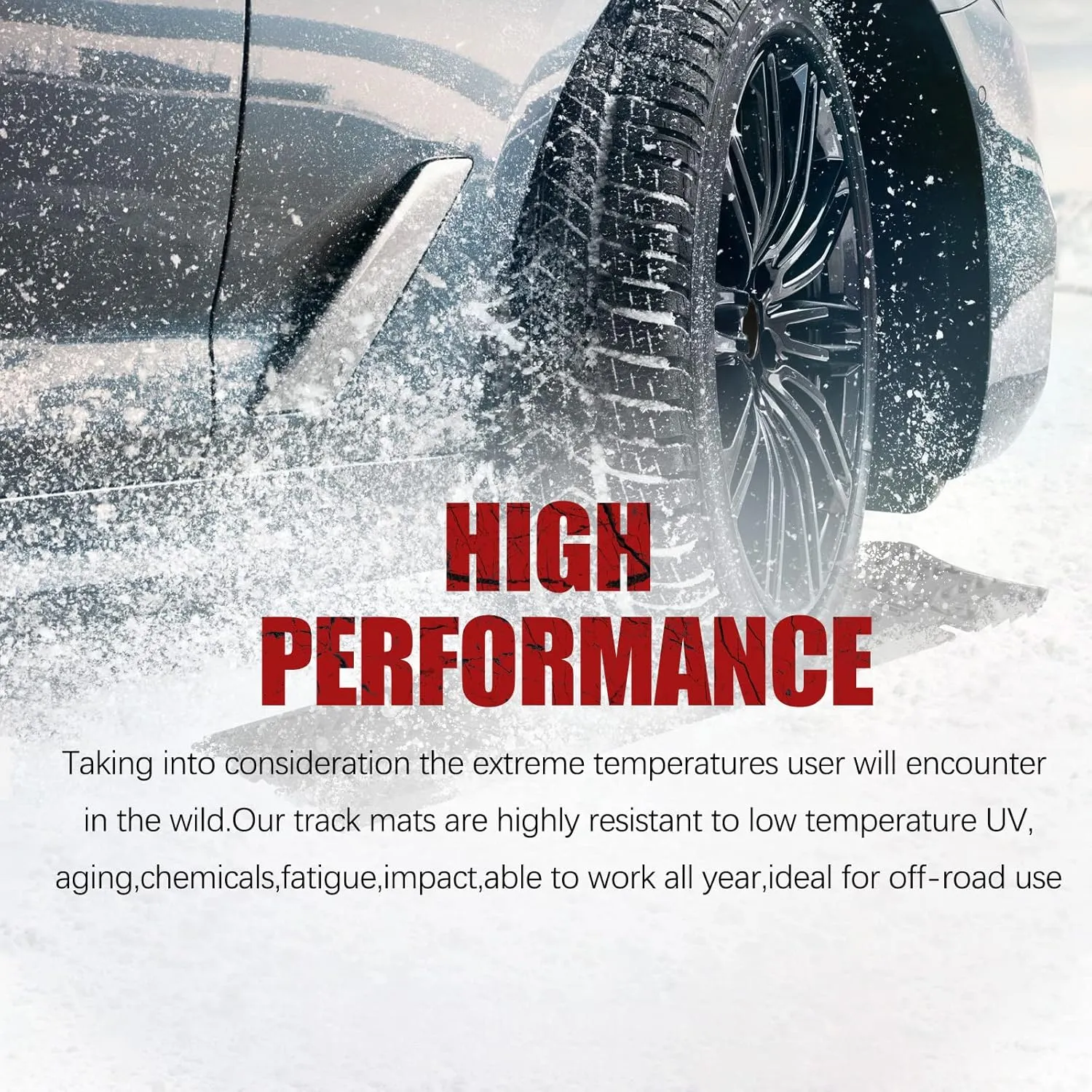 Tire Traction Mats 2-Pack Foldable Portable Recovery Track Boards for Off Road 4X4, Cars, Trucks, Small SUVs | Emergency Snow Ice Sand Traction Devices