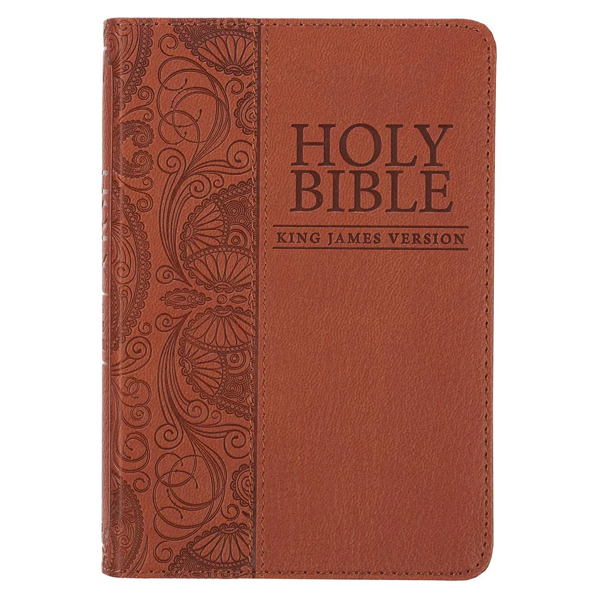 Toffee Brown Faux Leather King James Version Mini Pocket Bible