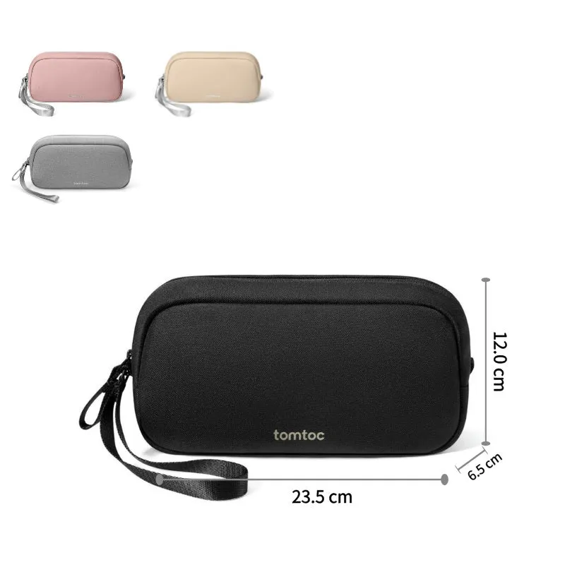 Tomtoc Electronic Accessory Pouch | Water-Resistant Travel Case with Dual Compartments