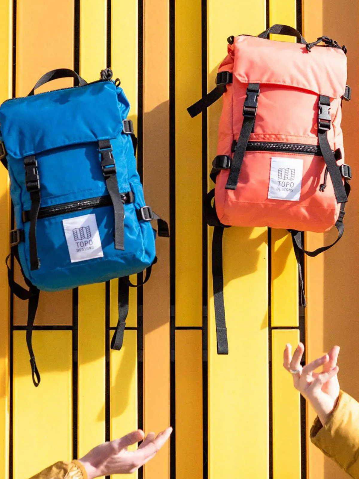 Topo Designs Rover Pack Mini Natural Hot Coral Peach