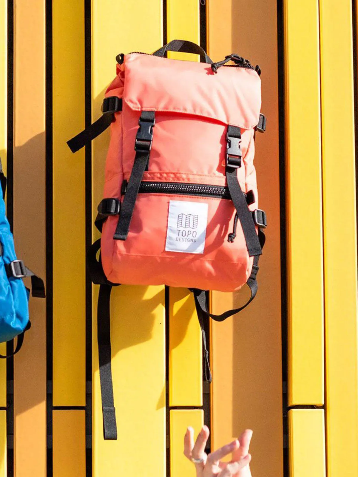 Topo Designs Rover Pack Mini Natural Hot Coral Peach
