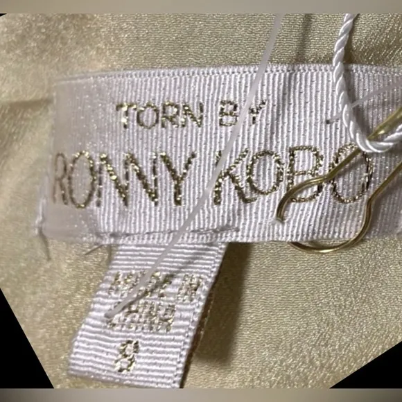 Torn by Ronny Kobo Donny Metallic Gold Faux Leather Mini Skirt Size Small