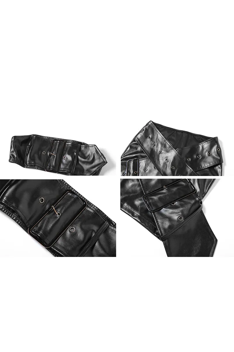 UJ0292 Leather Tube and Skirt Set