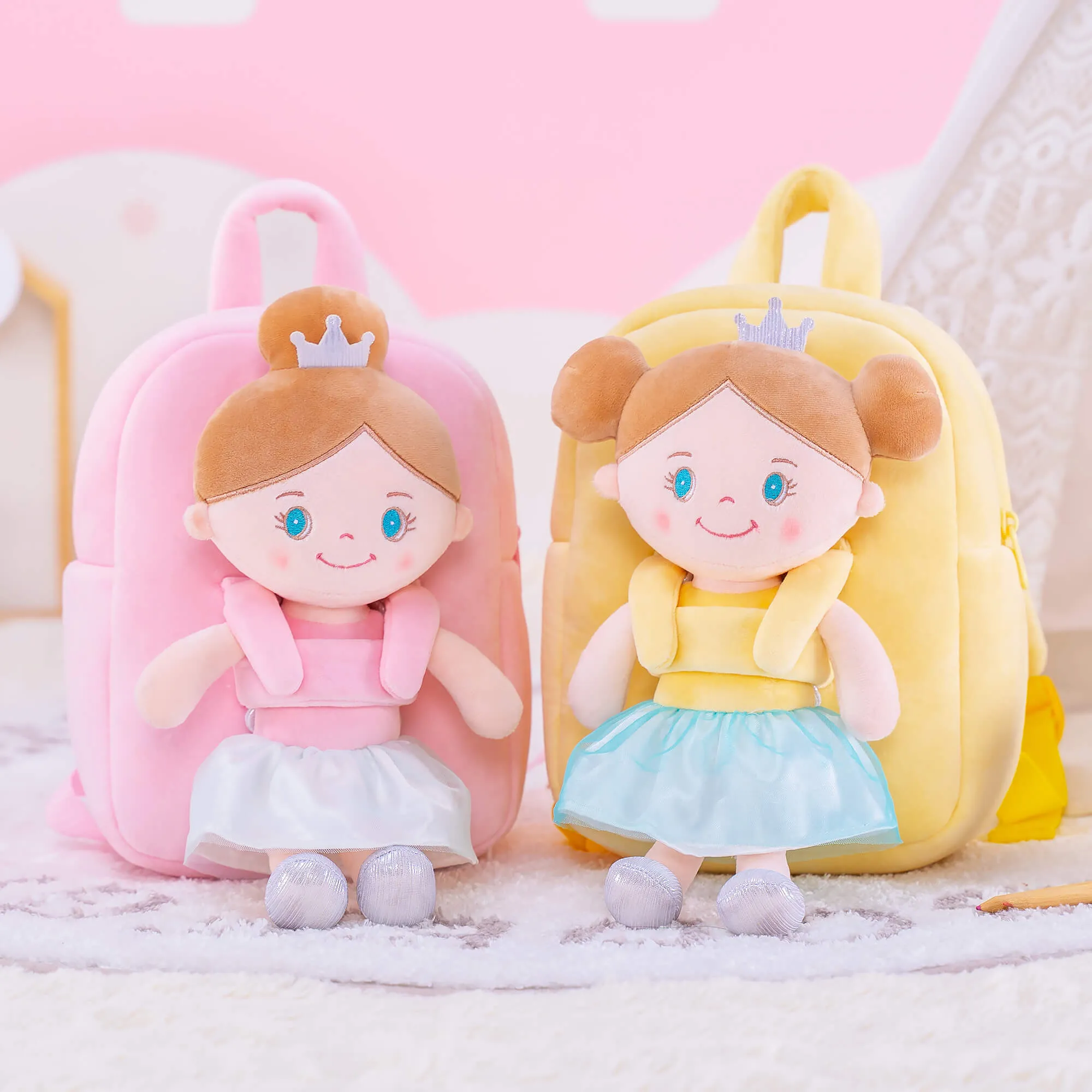 (US Only) Gloveleya 9-inch Angel Girl Doll Backpack Pink