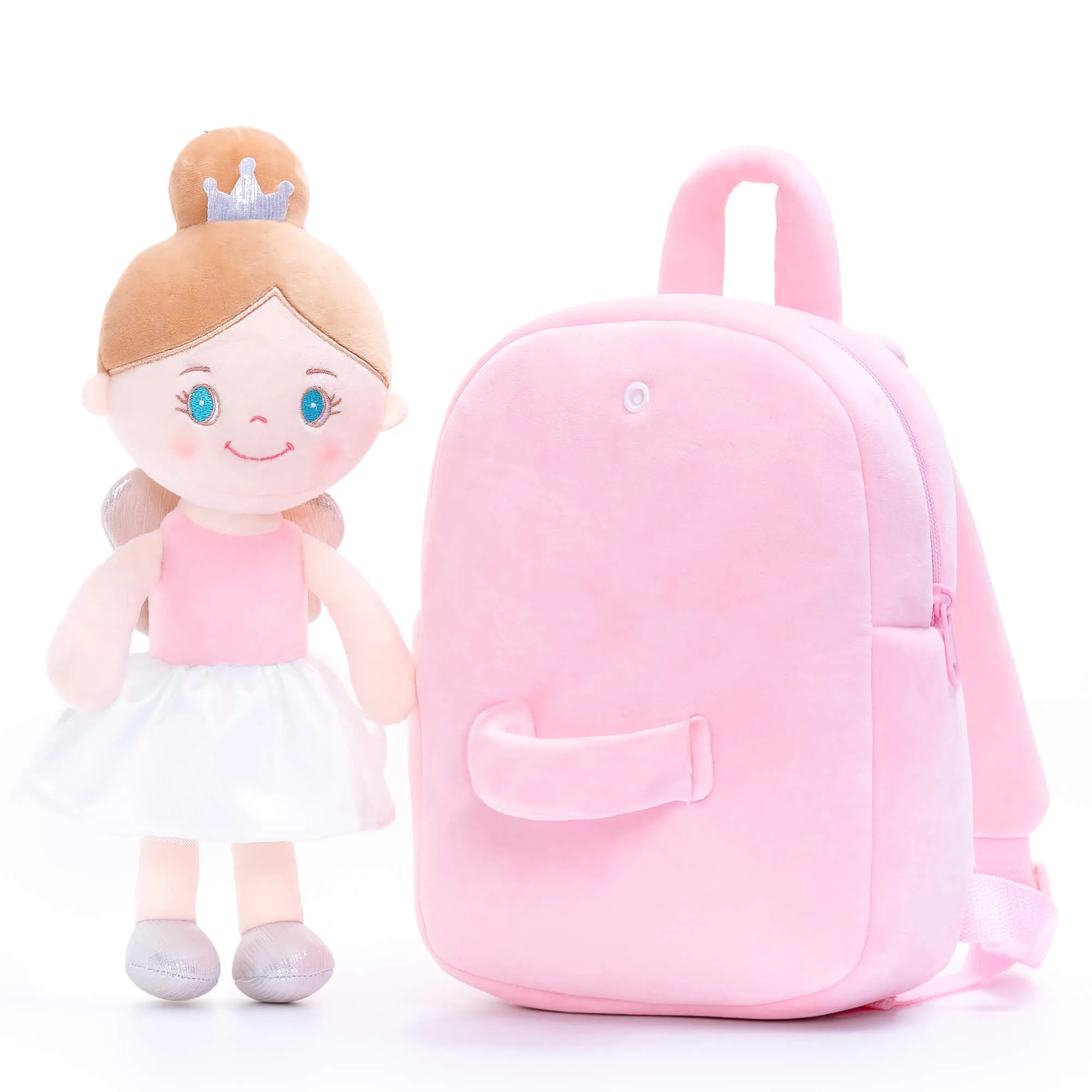 (US Only) Gloveleya 9-inch Angel Girl Doll Backpack Pink