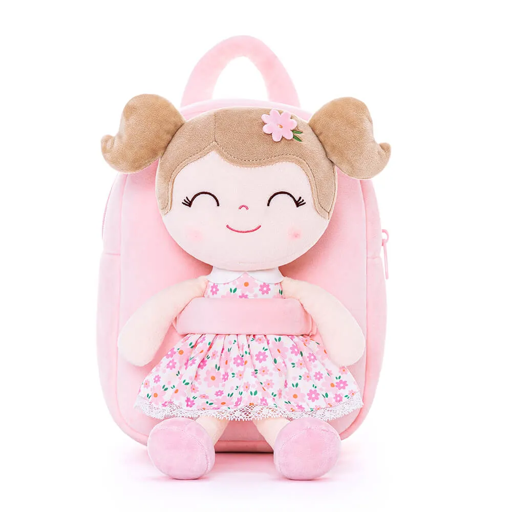 (US Only) Gloveleya 9-inch Flower Fairy Girls Dolls Backpacks Pink Sunflower