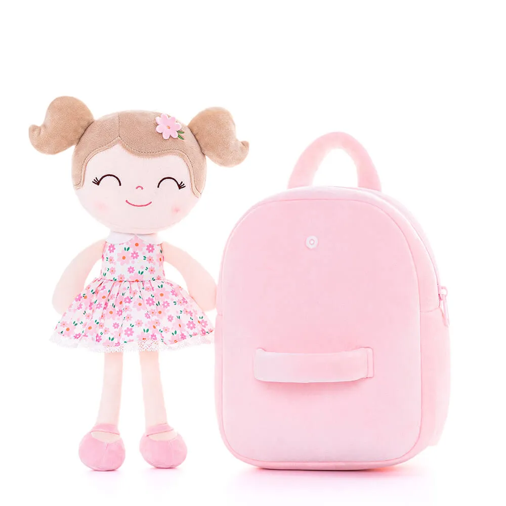 (US Only) Gloveleya 9-inch Flower Fairy Girls Dolls Backpacks Pink Sunflower