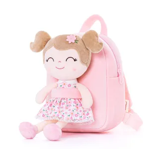 (US Only) Gloveleya 9-inch Flower Fairy Girls Dolls Backpacks Pink Sunflower