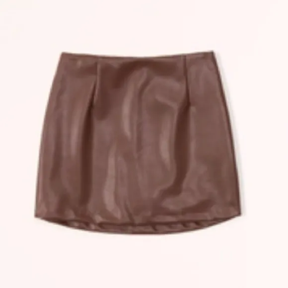 Vegan Leather Mini Skort Cocoa Brown