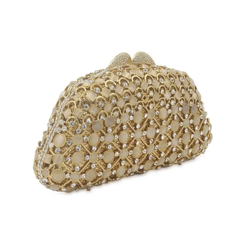 Vilma metallic clutch bag