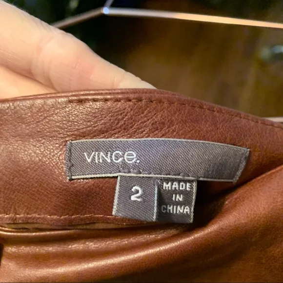 VINCE Leather Skirt