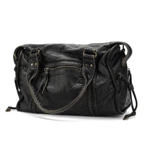 Vintage Large Capacity Women's Handbag | Soft PU Leather Retro Tote Bag