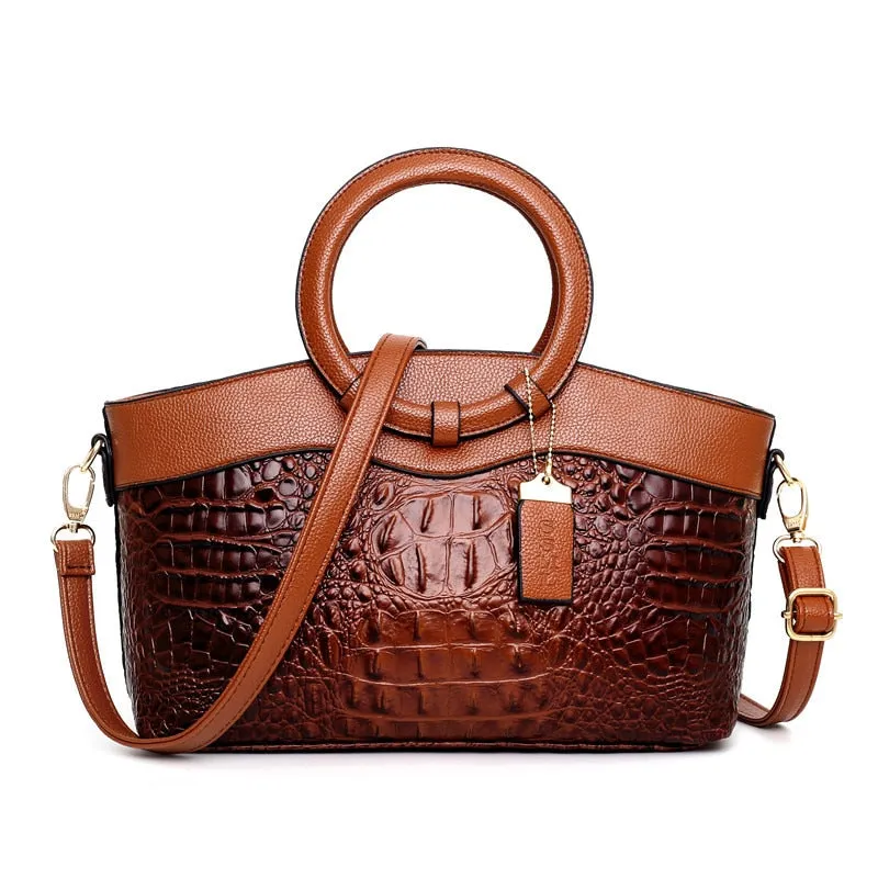 Vintage Theme Leather Luxury Tote Bag