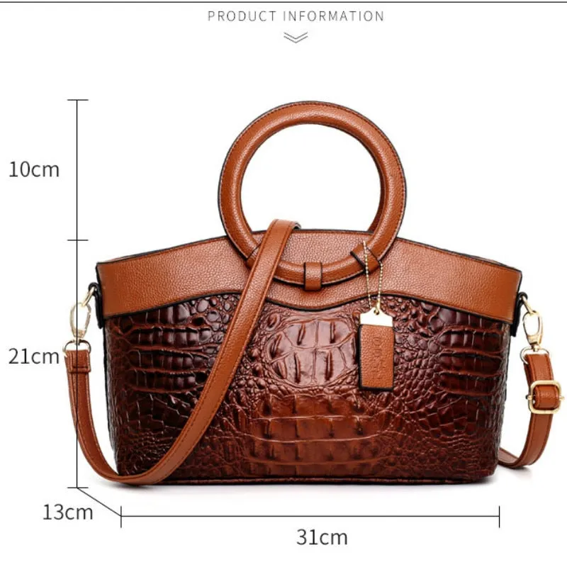 Vintage Theme Leather Luxury Tote Bag