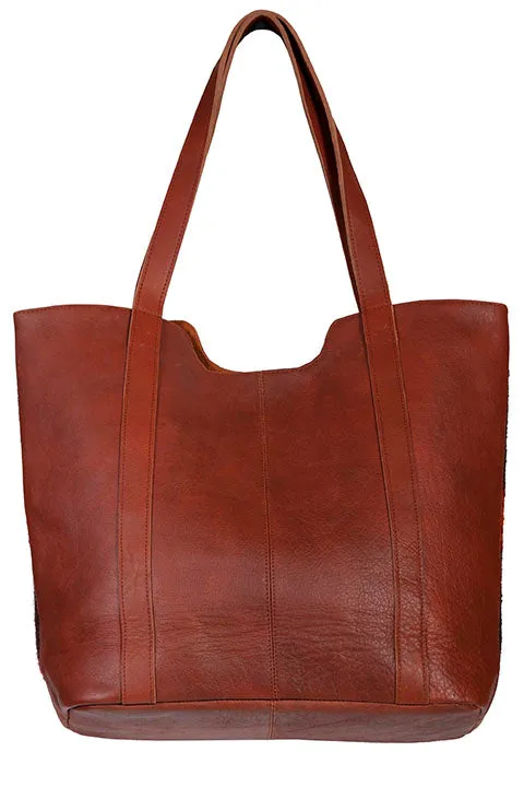 Western Shoulder Tote Geometric Print Woven Front