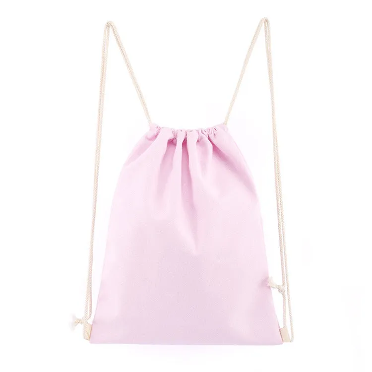 Wholesale Durable Color Canvas Drawstring Backpack Bags