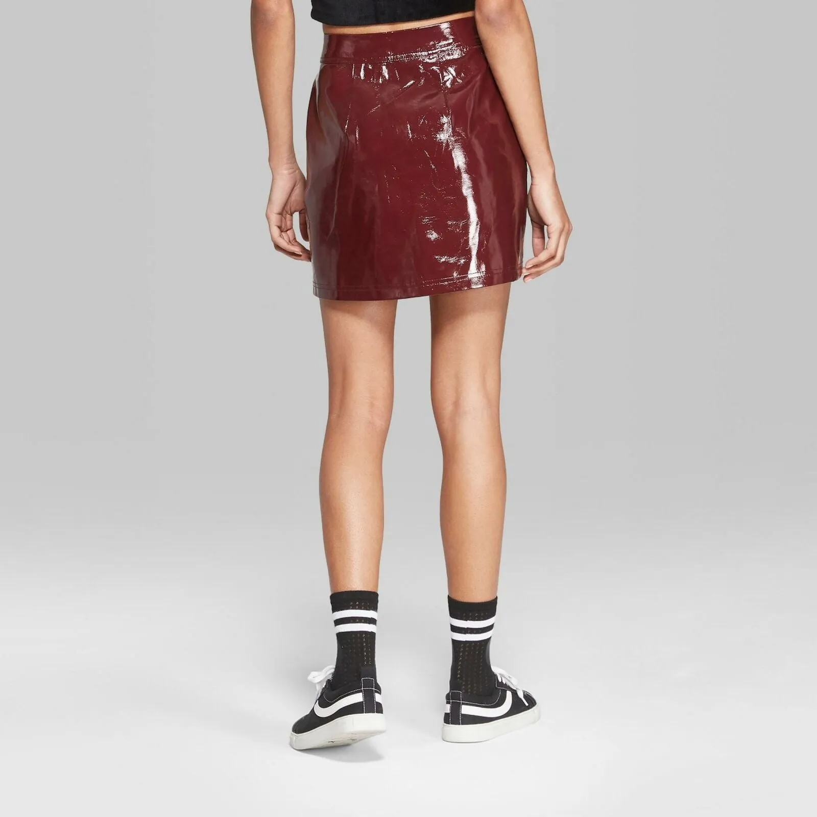 Wild Fable Women's Zip Front Faux Leather Mini Skirt