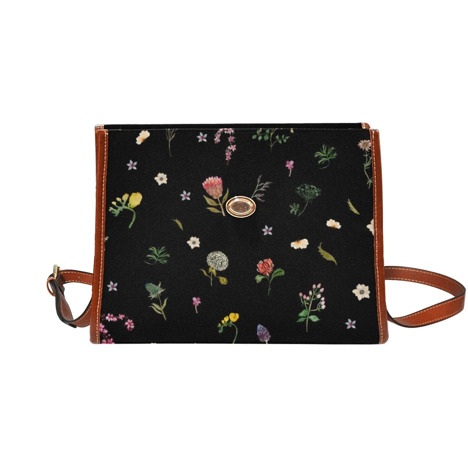 Witch Canvas Satchel bag, Dark Faecore Witchcore Cross Body purse, Canvas Witch Handbag, Mystical Fairy Mushrooms Boho Purse