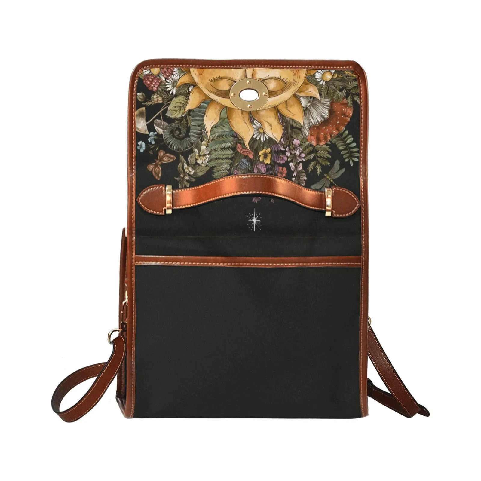 Witch Canvas Satchel bag, Dark Faecore Witchcore Cross Body purse, Canvas Witch Handbag, Mystical Fairy Mushrooms Boho Purse