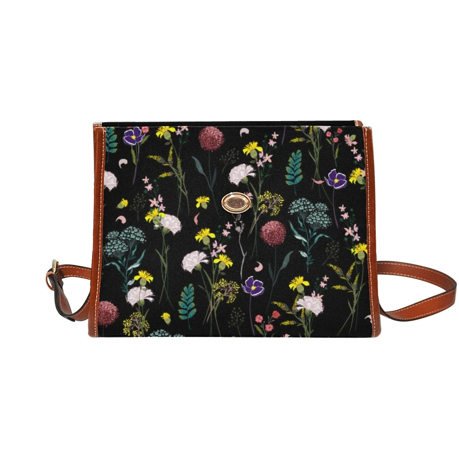 Witch Canvas Satchel bag, Dark Faecore Witchcore Cross Body purse, Canvas Witch Handbag, Mystical Fairy Mushrooms Boho Purse