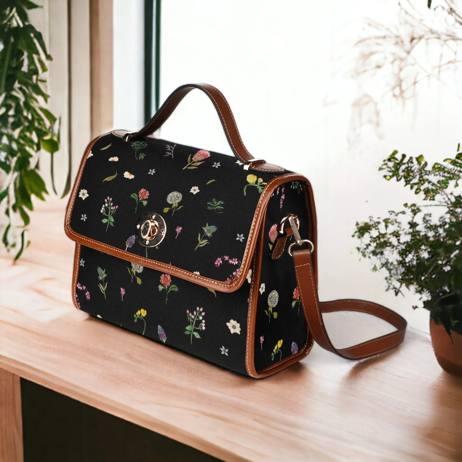 Witch Canvas Satchel bag, Dark Faecore Witchcore Cross Body purse, Canvas Witch Handbag, Mystical Fairy Mushrooms Boho Purse