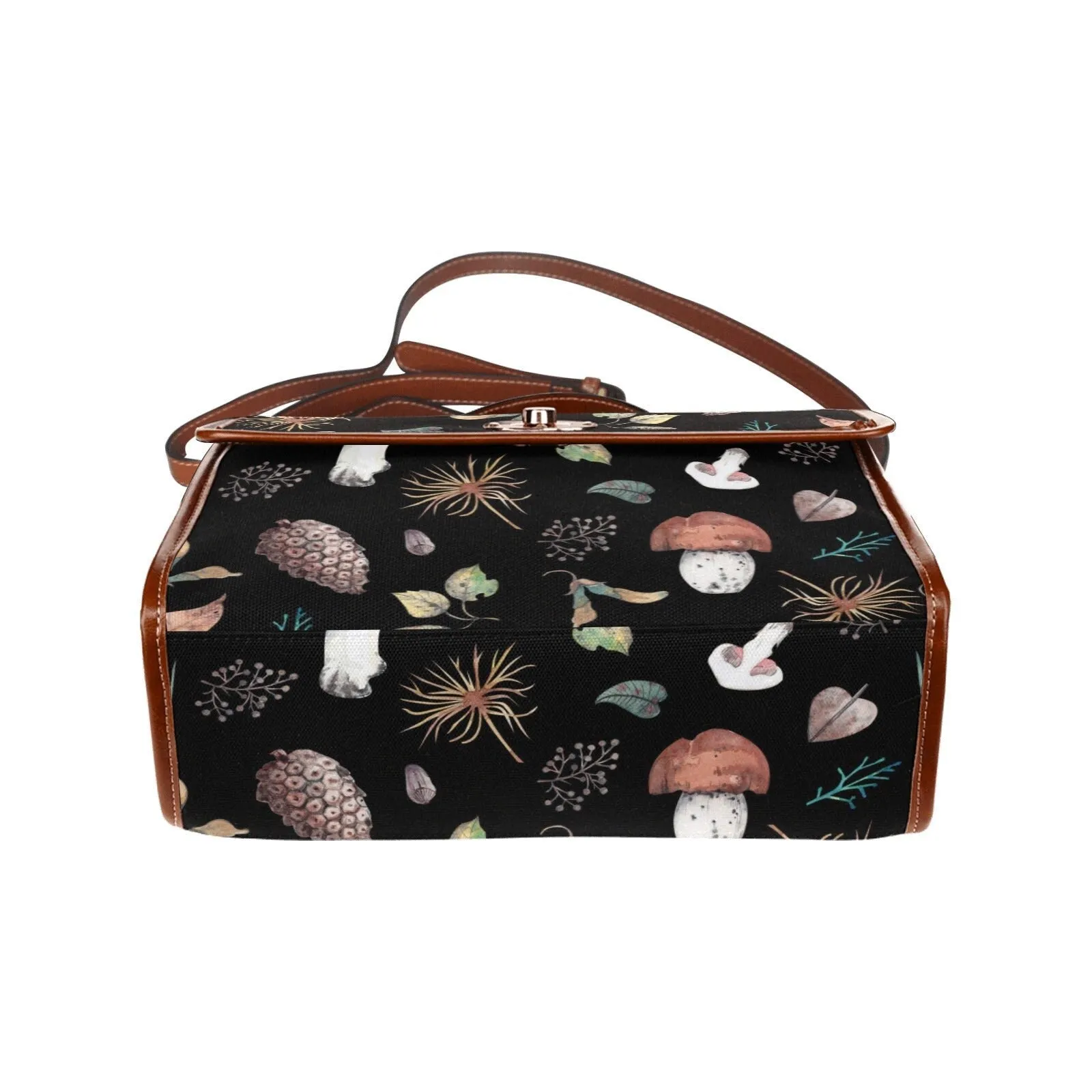 Witch Canvas Satchel bag, Dark Faecore Witchcore Cross Body purse, Canvas Witch Handbag, Mystical Fairy Mushrooms Boho Purse